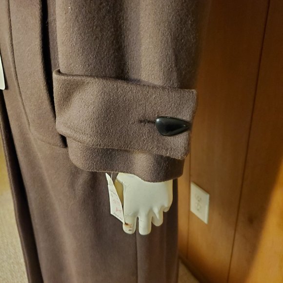 NWT Alorna Vintage Brown Wool Trench Coat Women's Size 16 - Picture 6 of 10